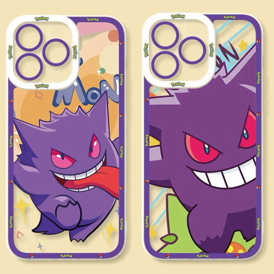 Japan Cartoon Pokemon Happy Party Verison | Gengar - iPhone Case 6 7 8 PLUS SE2 XS XR X 11 12 13 14 15 16 16e Pro Promax 12mini 13mini