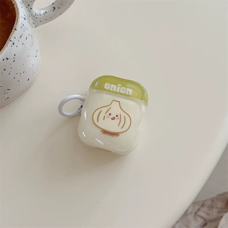 Japanese Cartoon Fun Colourful Vegetable Eggplant Broccoli Pumpkin Onion - AirPods AirPodsPro AirPods3 AirPods4 Case Purple Green Orange White KawaiiGiftLand