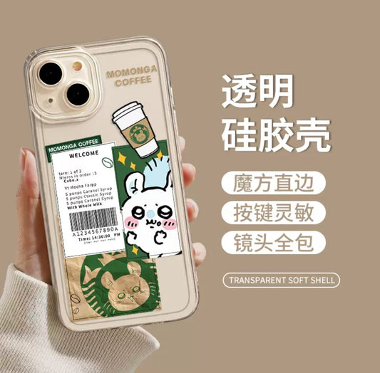Japanese Cartoon ChiiKawa Coffee Shop | Momonga Chef - iPhone Case XS 11 12 13 14 15 16 Pro Promax mini KawaiiGiftLand