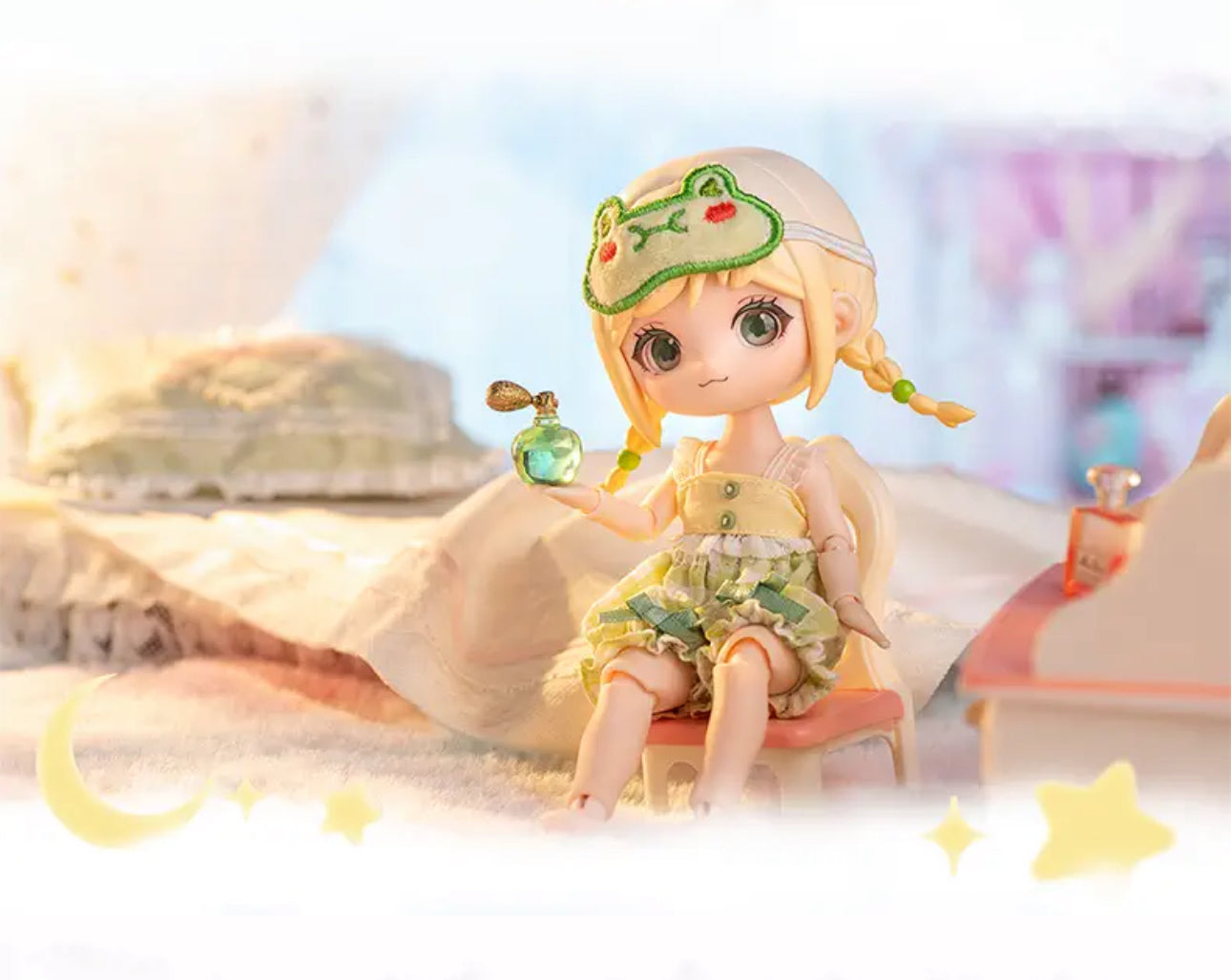 Simon Toys Liroro Summer Island | Sleeping Pajamas White Lace Cat Rabbit Frog - 1/12 ob11 11cm BJD Doll Ball Joint Doll KawaiiGiftLand