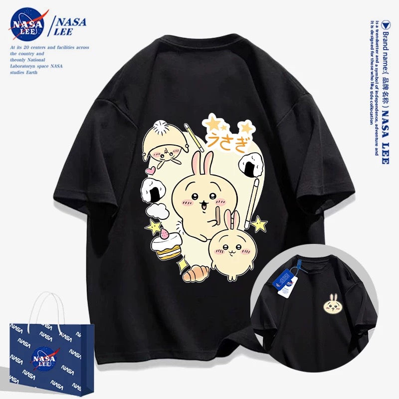 Japanese Cartoon ChiiKawa Casual Style T-Shirt Series | Usagi Attack Front & Back - Kawaii Fashion Items