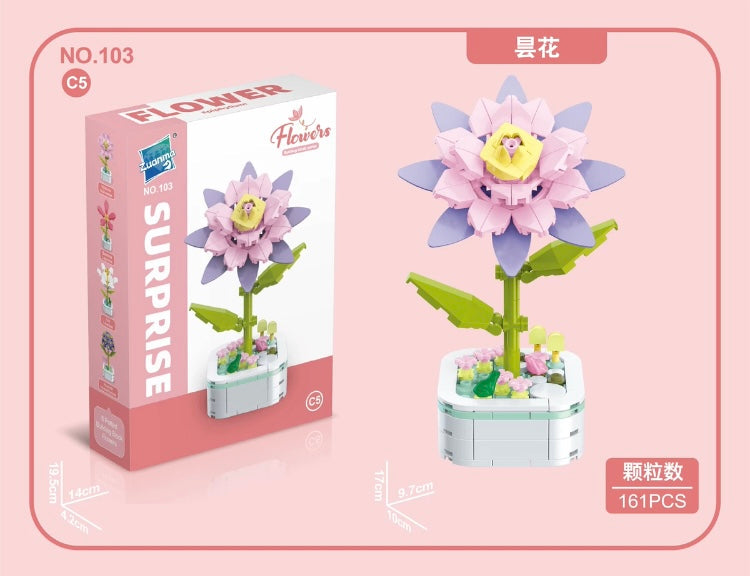 Mini Block Building Flower Series 3 | Lily Flower Camellia Hyacinth - Tiny Particle Assembly DIY Handmade Gift KawaiiGiftLand