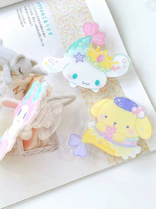 Japanese Cartoon Pastel Mermaid | My Melody Kuromi Cinnamoroll Pompompurin Pochacco Hangyodon Phone Stand KawaiiGiftLand