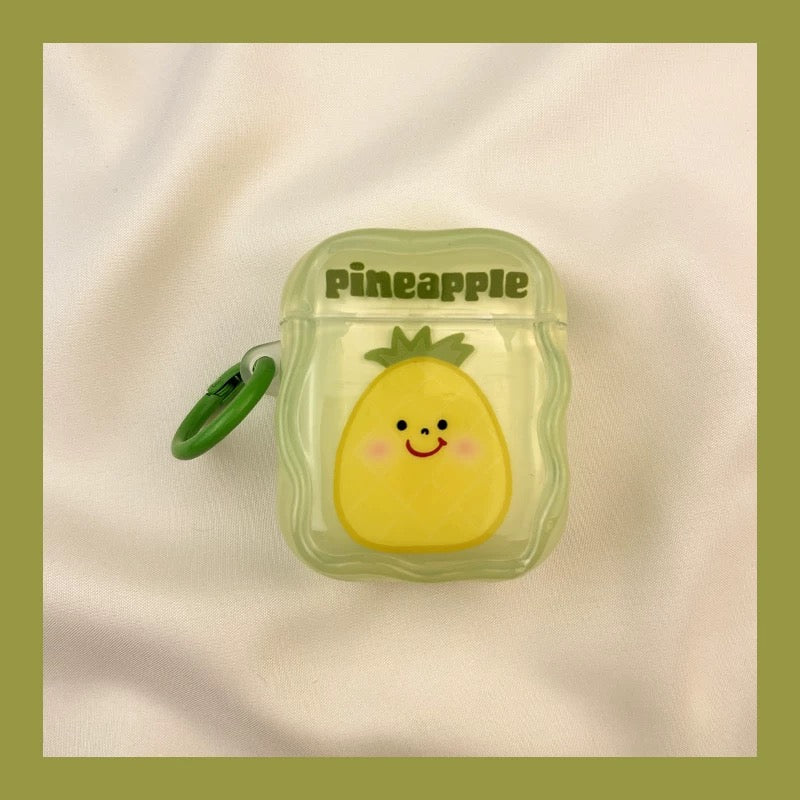 Japanese Cartoon Fun Colourful Fruits Persimmon Pineapple Maize Watermelon - AirPods AirPodsPro AirPods3 Case Green Yellow Orange KawaiiGiftLand