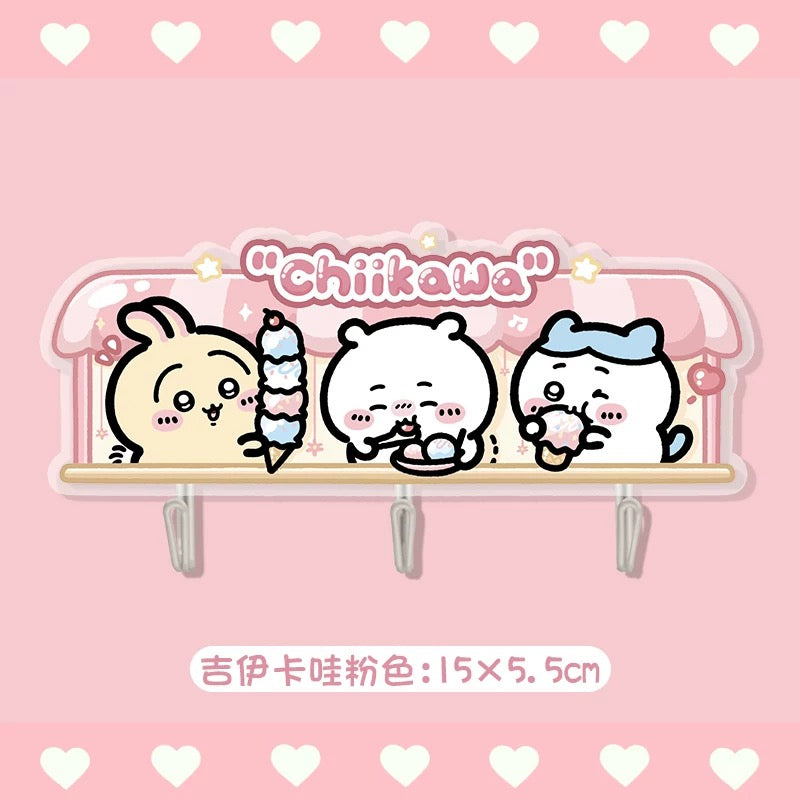 Japanese Cartoon Chiikawa Acrylic Traceless Hook | Daily Happy Life Chiikawa Hachiware Usagi Momonga - Kawaii Style Lovely Decoration KawaiiGiftLand