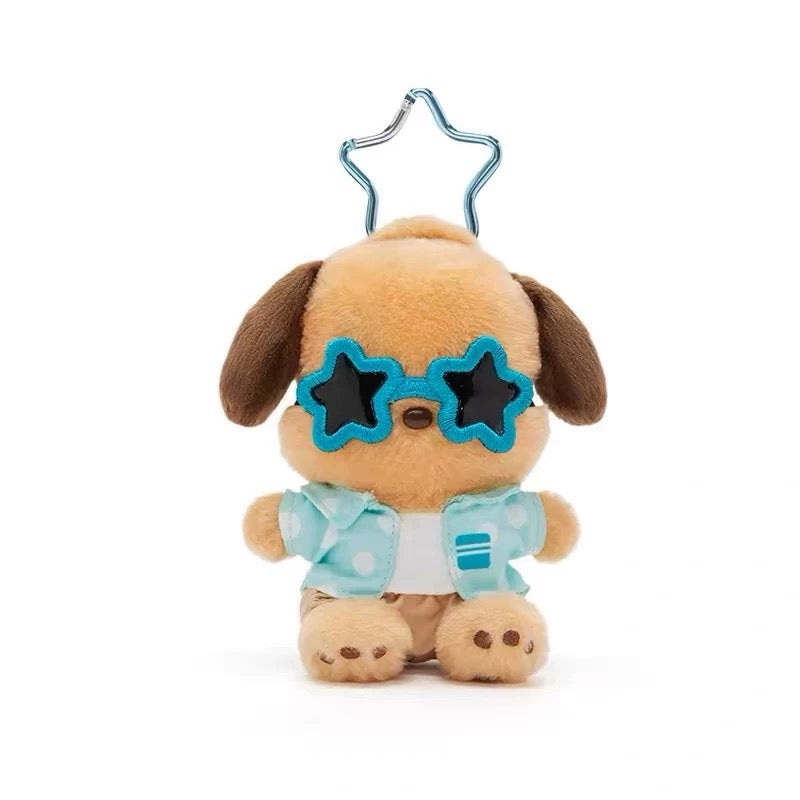 Japan Sanrio Sea Island Holiday | Hello Kitty My Melody Kuromi Cinnamoroll Pochacco - Mini Plush Doll keychain - KawaiiGiftLand