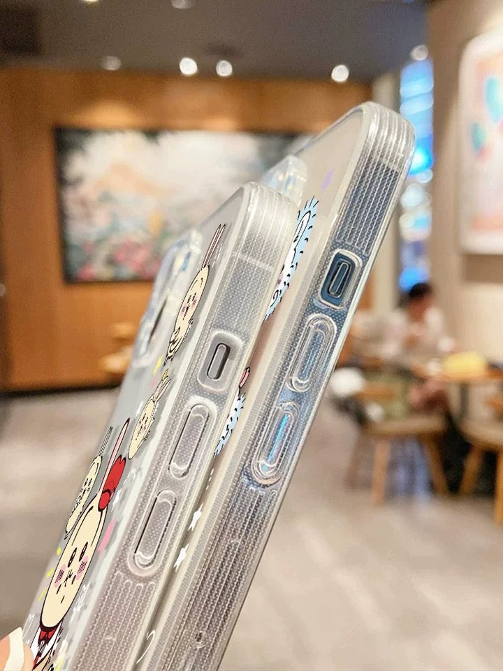 Japanese Cartoon ChiiKawa Hachiware Usagi Momonga wigth Red Hat iPhone Case 11 12 13 14 15 Pro Promax KawaiiGiftLand