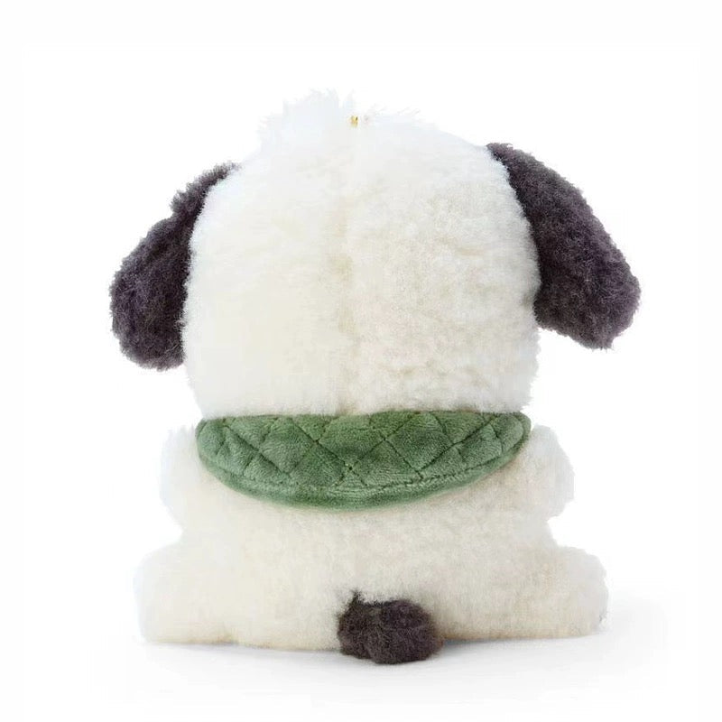 Sanrio Winter Style Collar Keychain | My Melody Kuromi Cinnamoroll Pompompurin Pochacco - Small Plush Doll Keychain KawaiiGiftLand