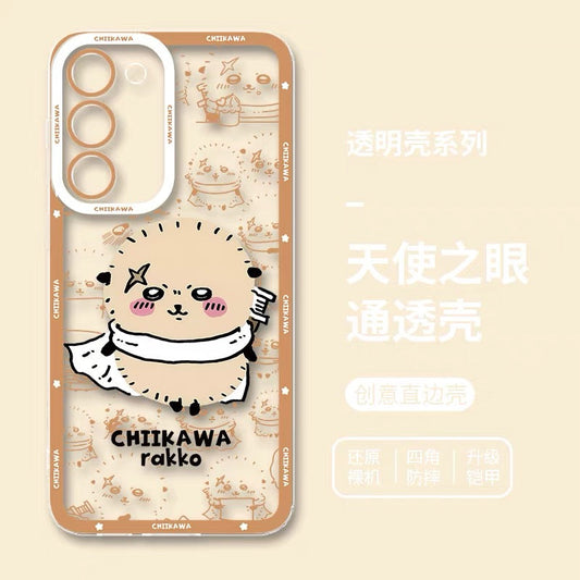 Japanese Cartoon Chiikawa Outing Daily with Comic | Chiikawa Hachiware Usagi Momonga Kurimanju Rakko Shisa Furuhonya 8 Styles - Phone Case Samsung Galaxy S26 S25 S24 S23 S22 S21 FE Ultra Edge