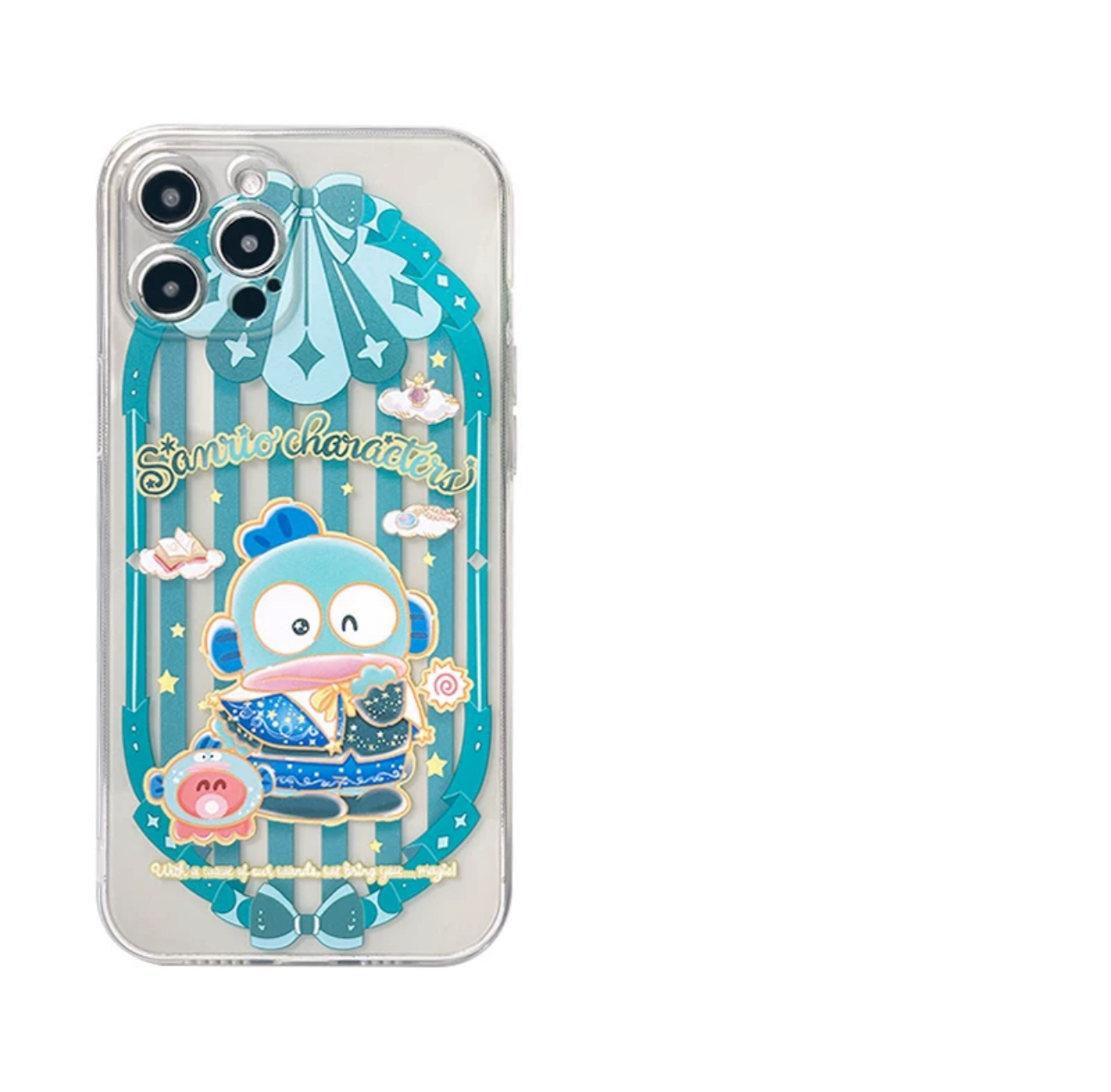 Japanese Cartoon Sanrio Magic School | Hangyodon Wizard Laser Colour Clear - iPhone Case 11 12 13 14 15 16 Pro Promax KawaiiGiftLand