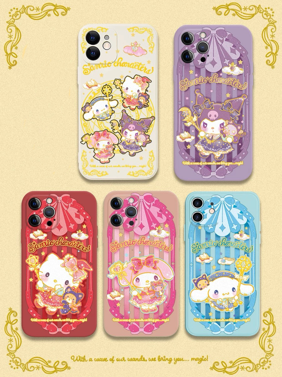 Japanese Cartoon Sanrio Magic School | Kuromi Witch Laser Colour Clear - iPhone Case 11 12 13 14 15 16 Pro Promax KawaiiGiftLand