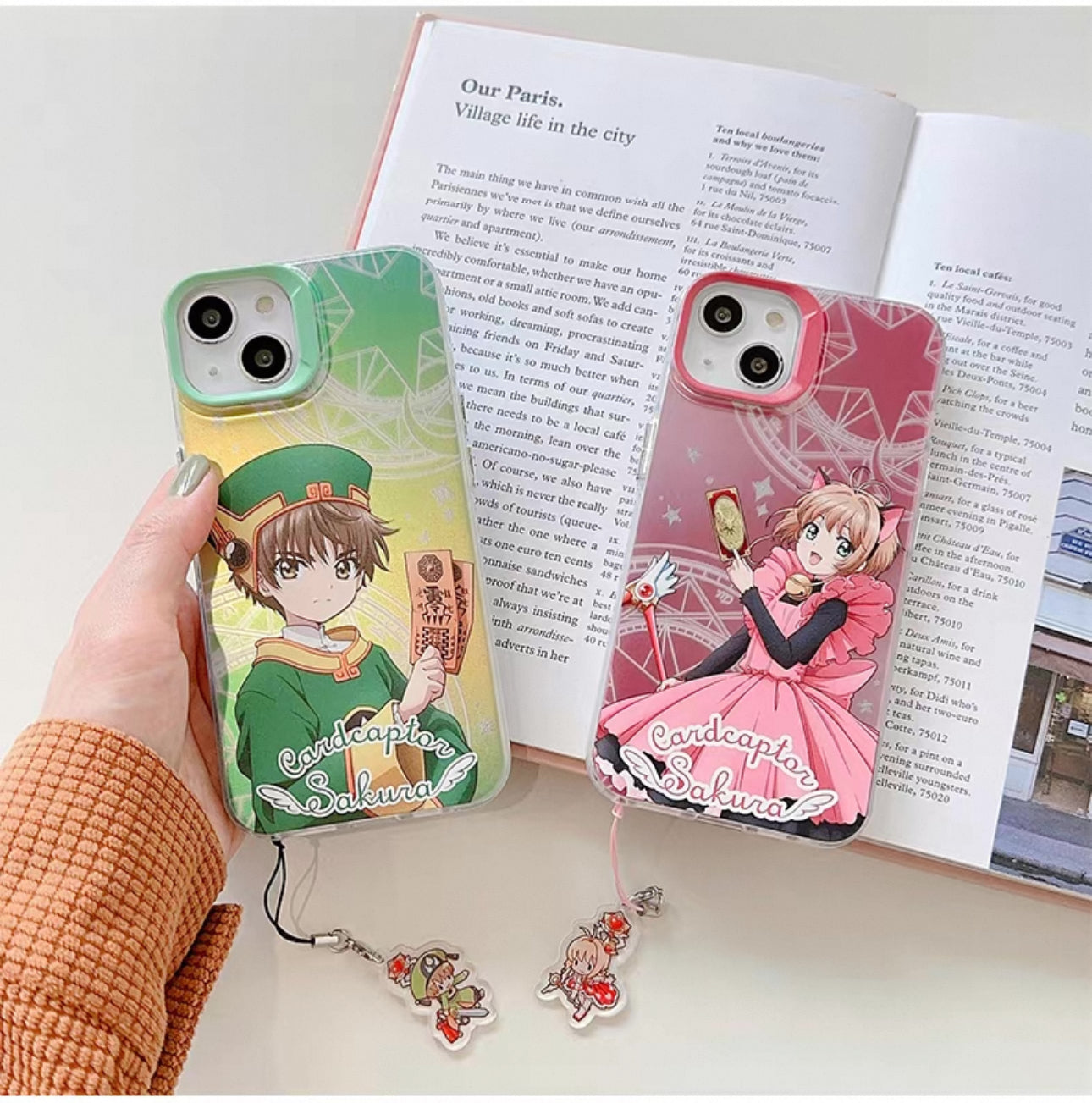 CardCaptorSakura Colourful Laser Case | Sakura & Syaoran Li - iPhone Case 7 8 PLUS SE2 XS XR X 11 12 13 14 15 16 Pro Promax 12mini 13mini KawaiiGiftLand