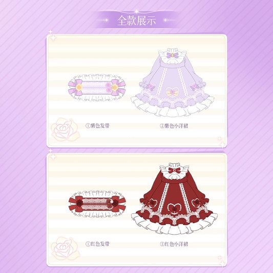 Simon Toys Flower Lolita Dress Outfits Set | Red & Purple - 1/12 ob11 11cm BJD Doll Ball Joint Doll