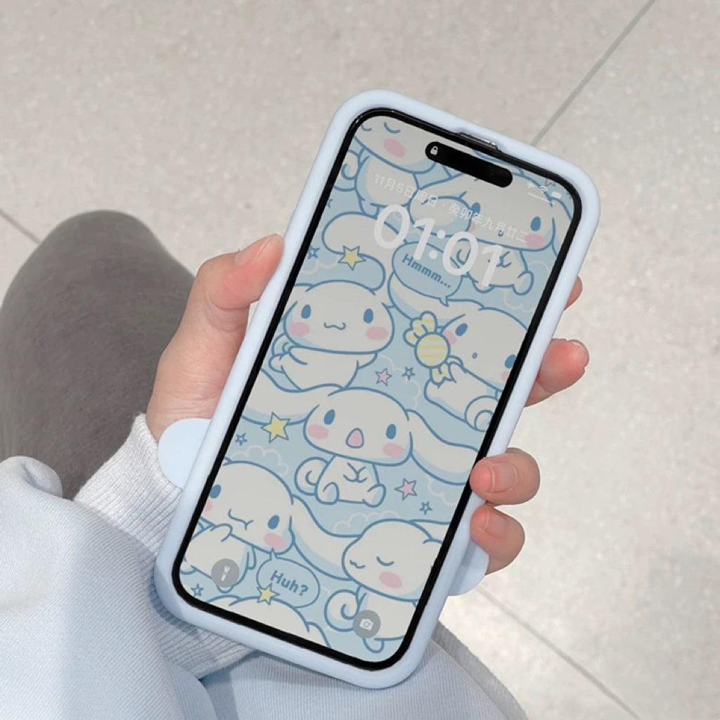 Big Ribbon Cinnamoroll Blue Soft iPhone Case 11 12 13 14 15 16 Pro Promax KawaiiGiftLand