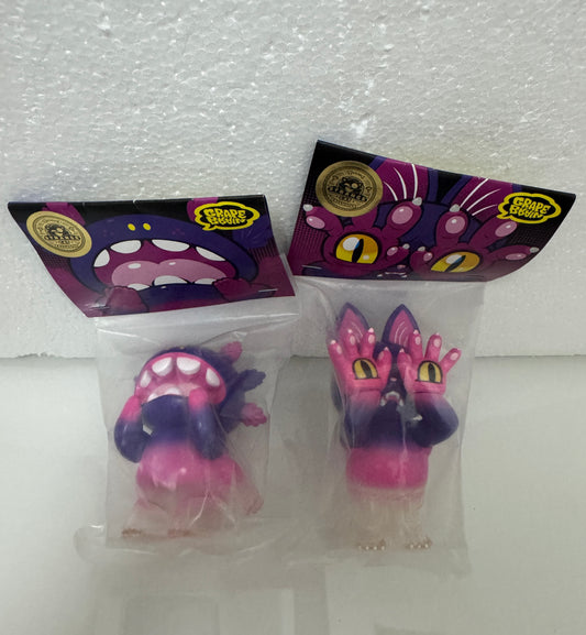 Japan Artist GRAPE BRAIN | Hell's Cat & Macaroni Alice Version - Sofubi Figure Soft Vinyl Rare