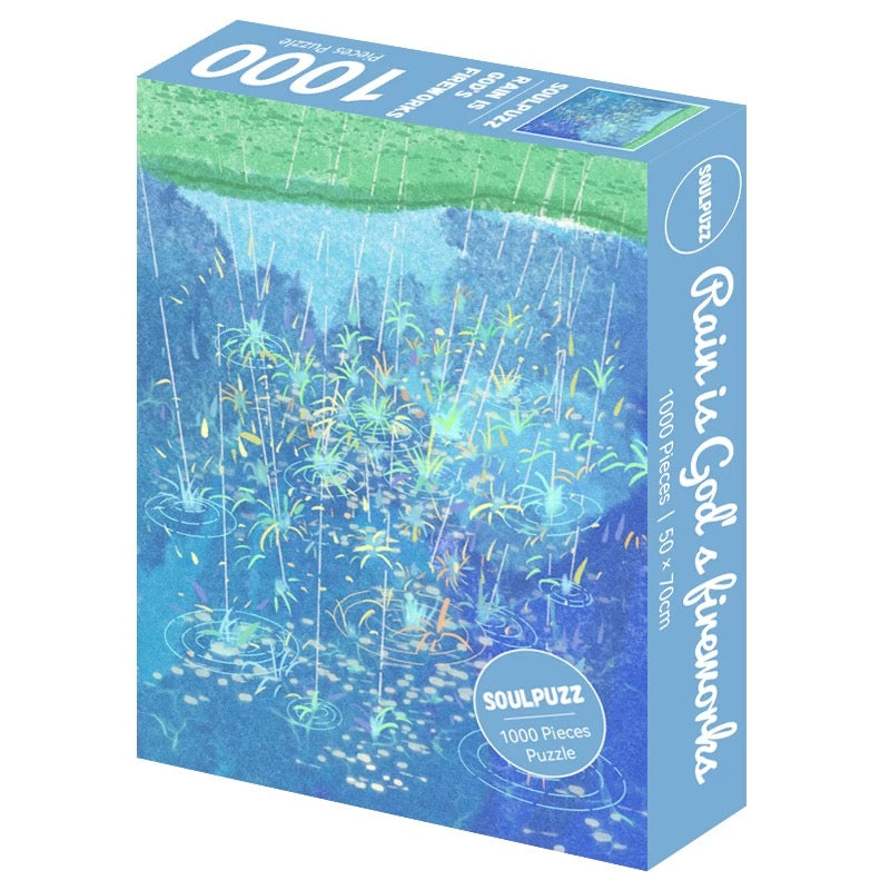 SOULPUZZ 1000 Pieces Puzzle | Rain is God's Fireworks - Difficulty Decompression Couples Trendy Gifts Home Decoration KawaiiGiftLand