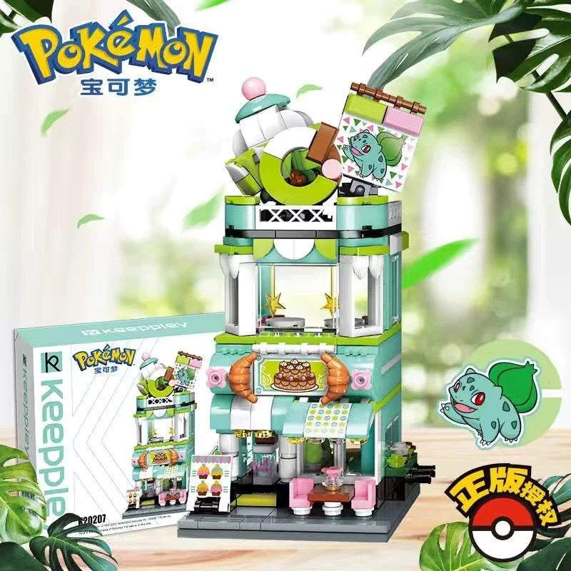 Pokemon Style Fun Shopping Street | Pikachu Charmander Squartle Bulbasaur - Building Blocks Toy Collections KawaiiGiftLand