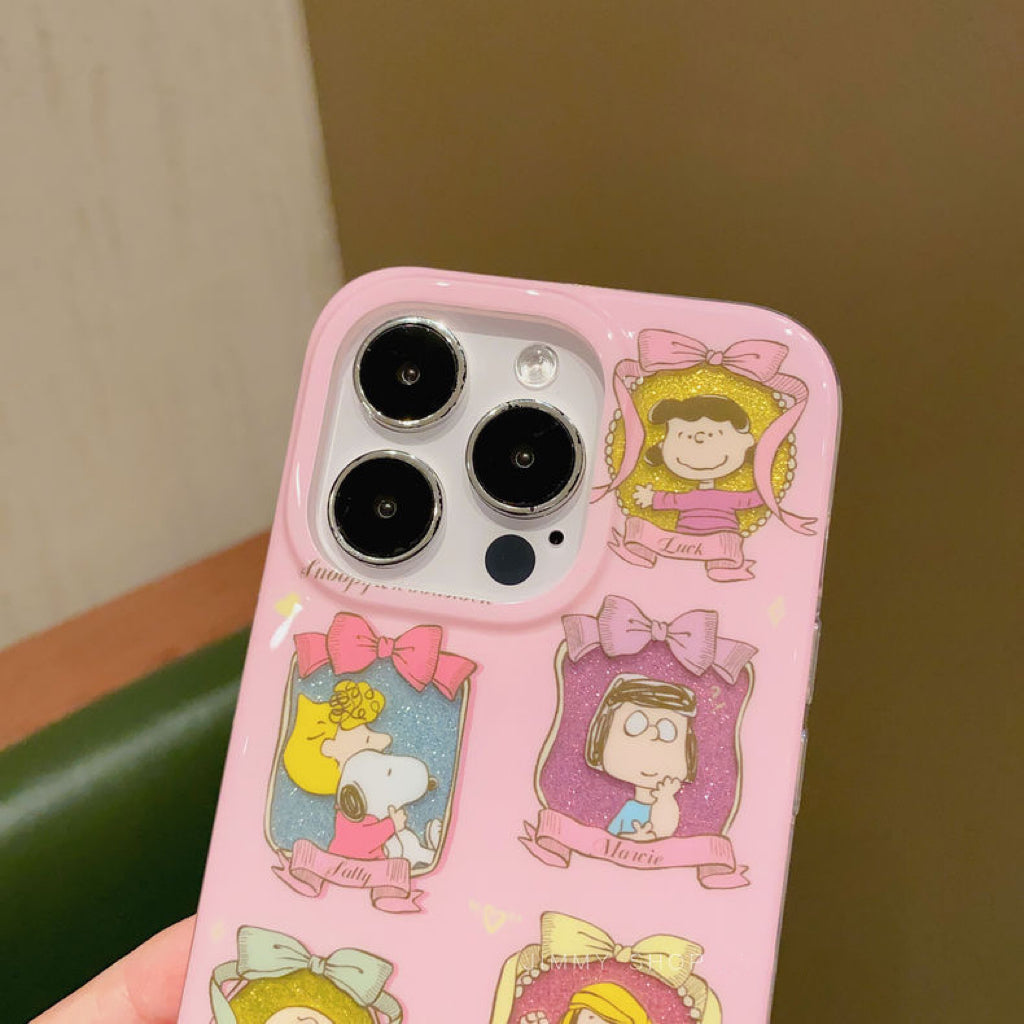 Japanese Cartoon Kawaii Style | Cute White Dog and Friends Charlie Sally Linus - iPhone Case iPhone 11 12 13 14 15 Pro Promax KawaiiGiftLand