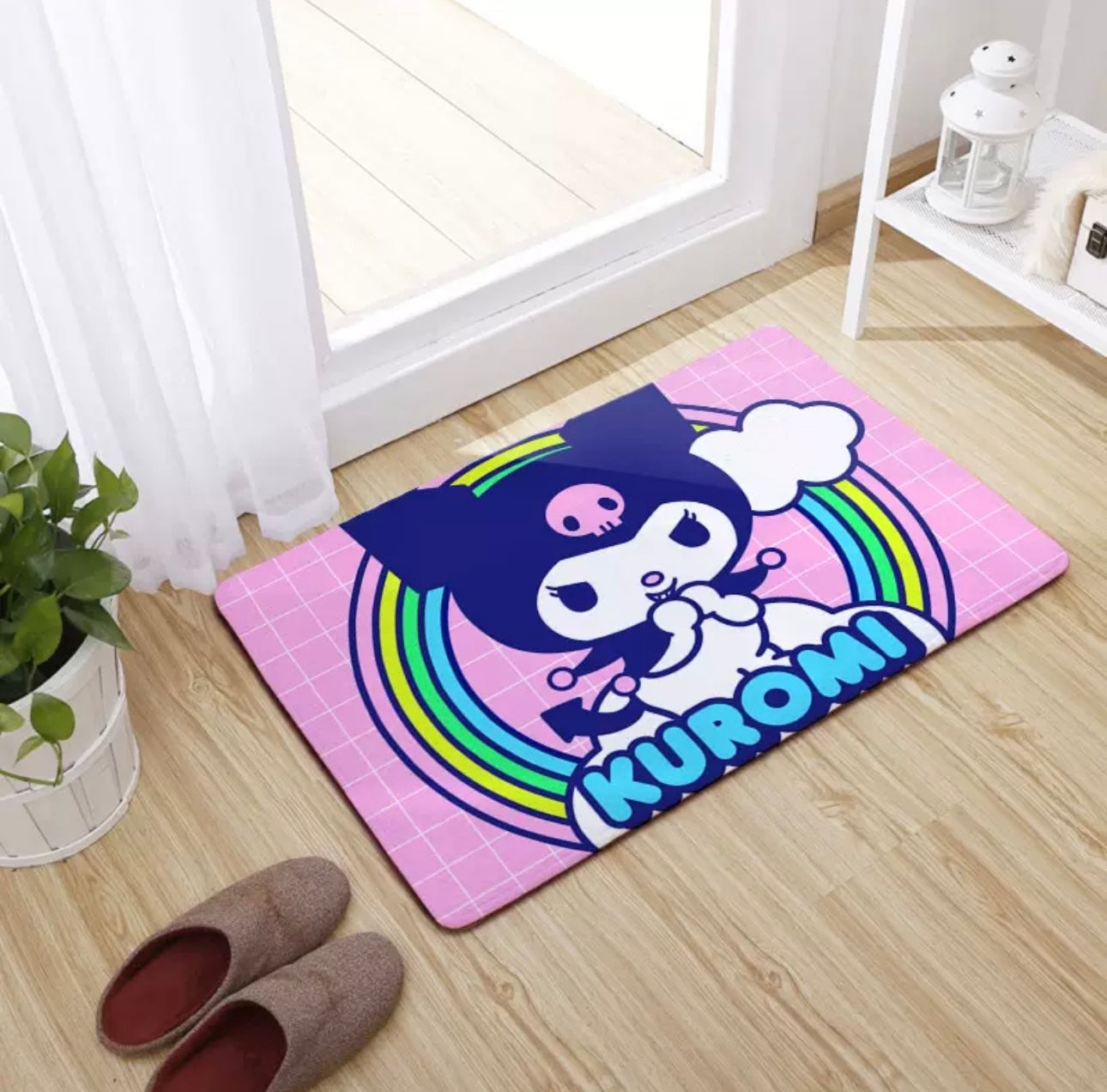 Japanese Cartoon Kuromi Soft Floor Mat | Colourful Print - Kawaii Room Decoration items Cute Things KawaiiGiftLand