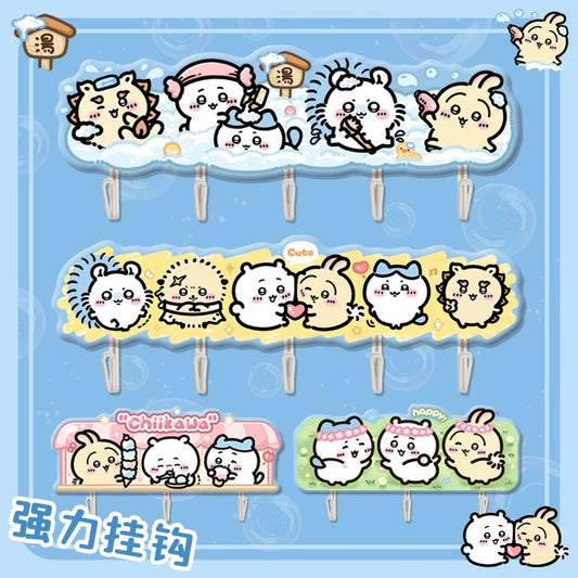 Japanese Cartoon Chiikawa Acrylic Traceless Hook | Daily Happy Life Chiikawa Hachiware Usagi Momonga - Kawaii Style Lovely Decoration