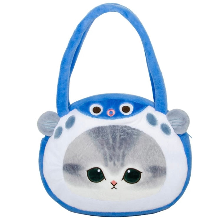Japan Artist Mofusand Cat Neko Ocean Marine Big Plush Bag | Crab Salamander Globefish - Mascot Plush Shoulder Bag KawaiiGiftLand
