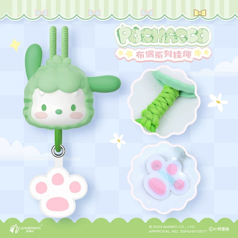 Sanrio Characters Plush Bear Series Lanyards Mobile Holder | Hello Kitty My Melody Kuromi Pompompurin Pochacco - Kawaii Item Cute Accessories KawaiiGiftLand