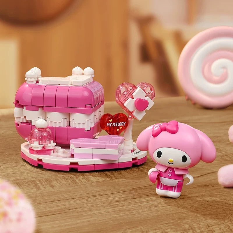 Sanrio Yummy Food Party | Hello Kitty My Melody Kuromi Cinnamoroll Pompompurin Pochacco - Building Blocks Toy Collections KawaiiGiftLand