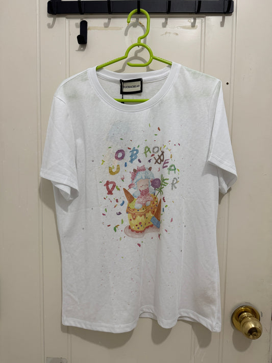 韓国ファッションのかわいい動物Tシャツシリーズ|キラキラパーティケーキとヒツジ - カワイイファッションアイテム