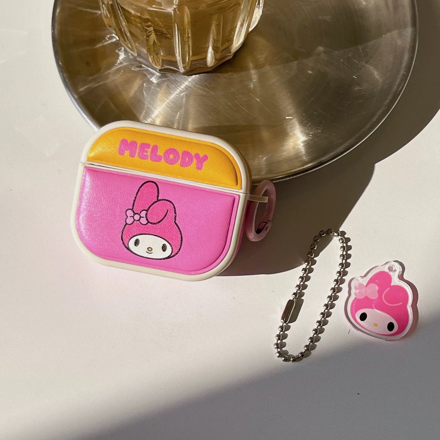 Japanese Cartoon Vintage Sporty Style Hello Kitty My Melody Kuromi Cinnamoroll Red Pink Purple Blue with Keychain - AirPods AirPodsPro AirPods3 AirPods4 Case KawaiiGiftLand