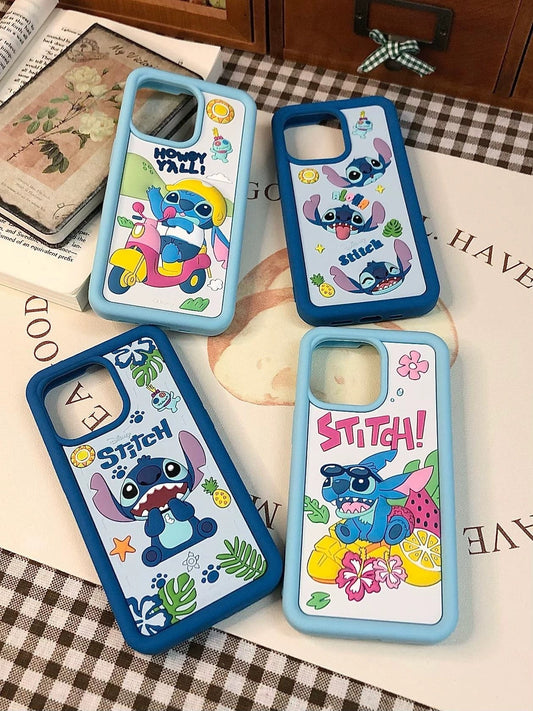 Cute Cartoon Stitch Silicone Phone Case - iPhone Case 12 13 14 Pro Promax KawaiiGiftLand