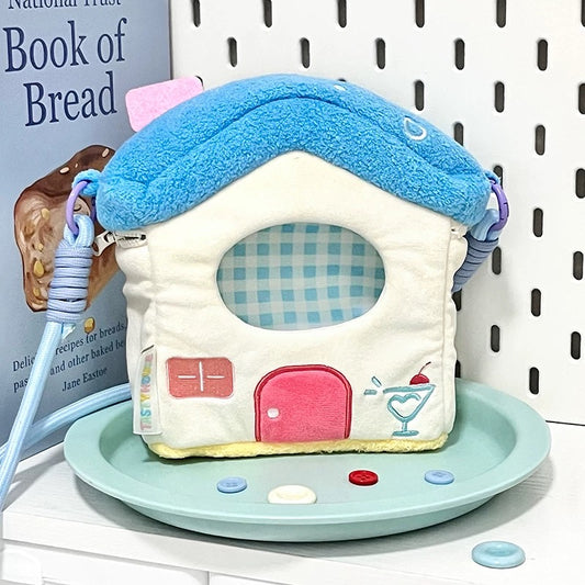 Lovely House Shape Plush Bag Itabag | Blue Yellow Pink Green - Can Put in Dolls and Phone and little stuffs Kawaii Style