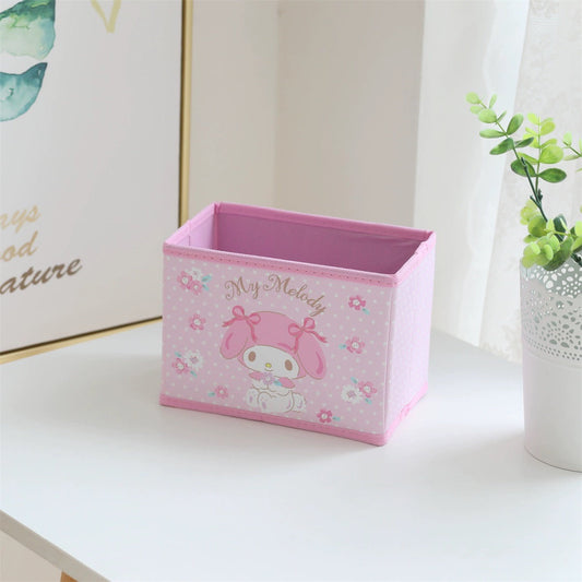 Japanese Cartoon with Flowers Storage Box | Hello Kitty My Melody Kuromi Little Twin Stars Cinnamoroll - Bedroom Girl Gift KawaiiGiftLand