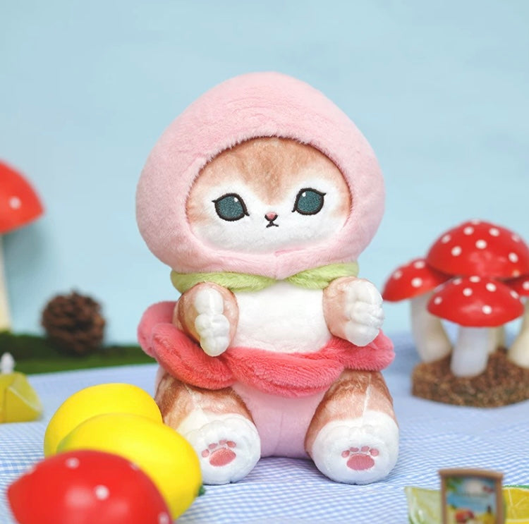 Japan Artist Mofusand Cat Neko 23cm | Banana Peach Flower Mascot Plush Doll KawaiiGiftLand