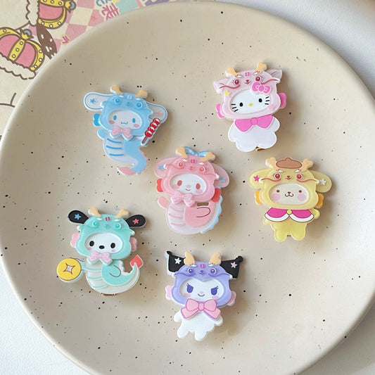 Sanrio Dragon Hair Clip | Hello Kitty My Melody Kuromi Cinnamoroll Pompompurin Pochacoo - Custom Made Child Gift Kawaii items