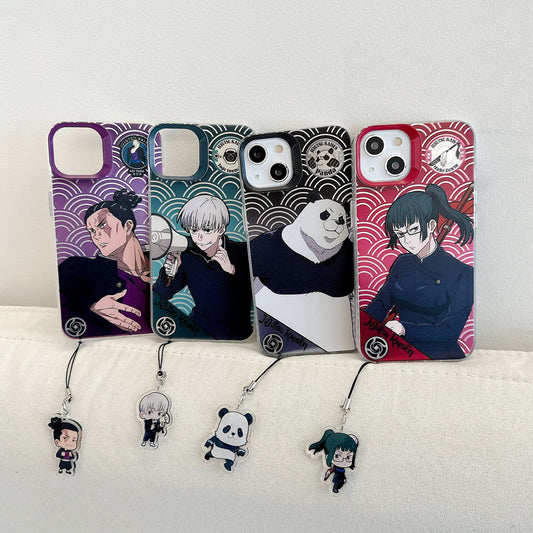 Japanese Anime Jujutsu Kaisen Phone Case with Strap | Inumaki Toge Zenin Maki Todo Aoi Panda - iPhone Case 7 8 PLUS SE2 XS XR X 11 12 13 14 15 16 Pro Promax 12mini 13mini