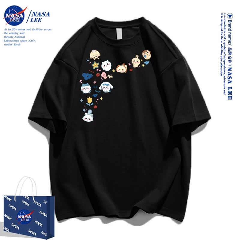 Japanese Cartoon ChiiKawa Casual Style T-Shirt Series | Chiikawa Hachiware Usagi Momonga Kurimanju Shisa Fun Drawing Style - Kawaii Fashion Items