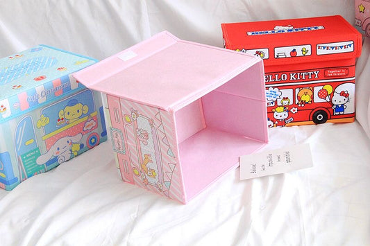 Sanrio Desert Food Car Storage Box with Cover | Hello Kitty My Melody Little Twin Stars Cinnamoroll Tuxedosam Sanrio Friends - Bedroom Girl Gift
