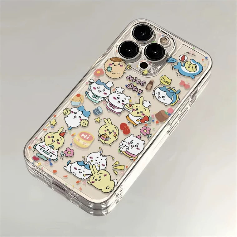 Japanese Cartoon Chiikawa Nice Day iPhone Case 6 7 8 PLUS SE2 XS XR X 11 12 13 14 15 Pro Promax 12mini 13mini KawaiiGiftLand