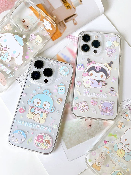 Japanese Cartoon Sweet Cute Baby Style | Hello Kitty My Melody Kuromi iPhone Case PLUS SE2 XS XR X 11 12 13 14 15 16 Pro Promax mini SE3 KawaiiGiftLand