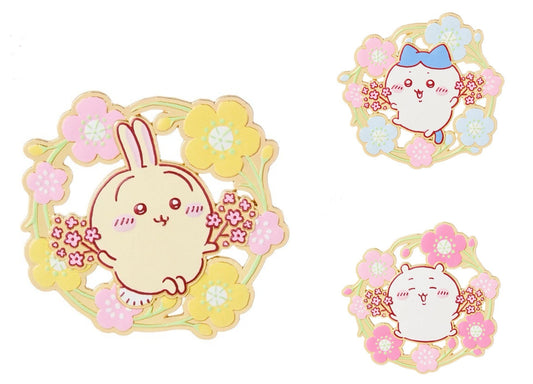 ChiiKawa X Miniso Sakura Series | ChiiKawa Hachiware Usagi Metal Magnet Pin Kawaii Items Room Decoration Item