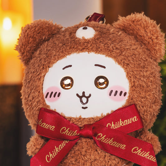 Japan ChiiKawa Kiramekko Teddy Bear Series | ChiiKawa Hachiware Usagi Momonga Kurimanju Rakko Cute Plush Doll with Plastic Face Keychain - Kawaii items Room Decoration Doll