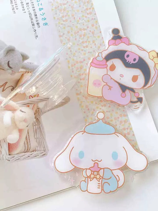 Japanese Cartoon Sweet Cute Baby Style | My Melody Kuromi Cinnamoroll Pompompurin Pochacco Hangyodon Phone Stand