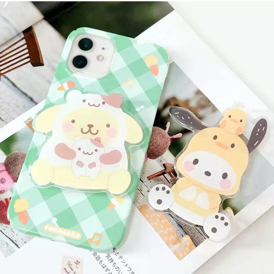 Japanese Cartoon Sweet Friends Style | Hello Kitty My Melody Kuromi Cinnamoroll Pompompurin Pochacco Hangyodon Phone Stand KawaiiGiftLand