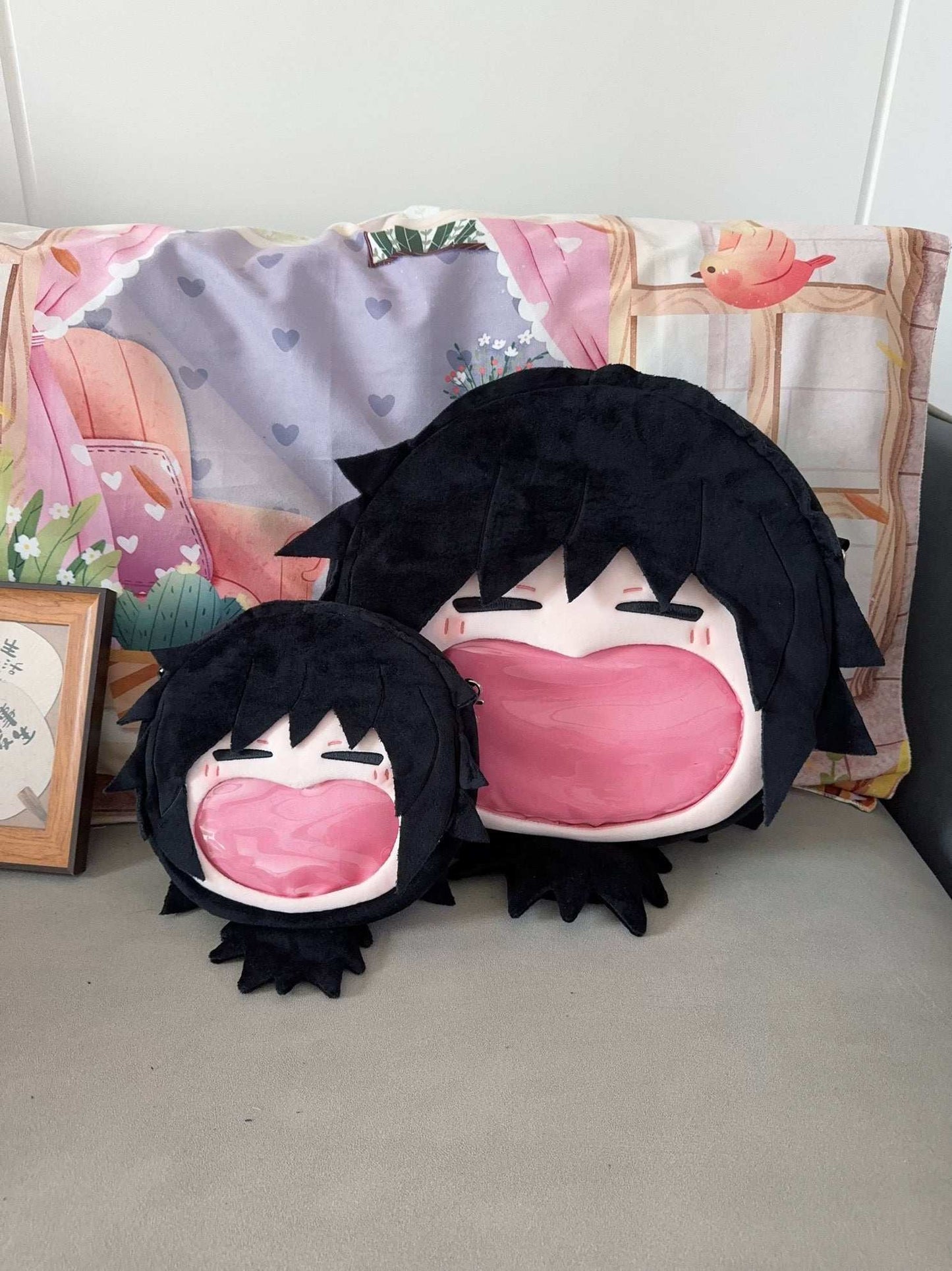 Japanese Anime Kimetsu no Yaiba Demon Slayer | Zenitsu Giyu Kyojuro Muichiro Cute Icon Itabag Backpack and Crossbody Bag - Cute Kawaii Item