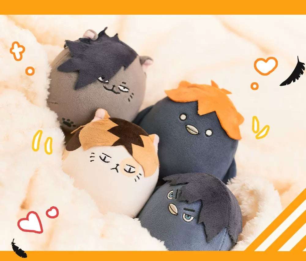 GONG X Haikyu!! | Volleyball Player Hinata Kageyama Kozume Kuroo - Plush Cute Animal Cat and Bird Fidget Doll Toy Collectable Toys