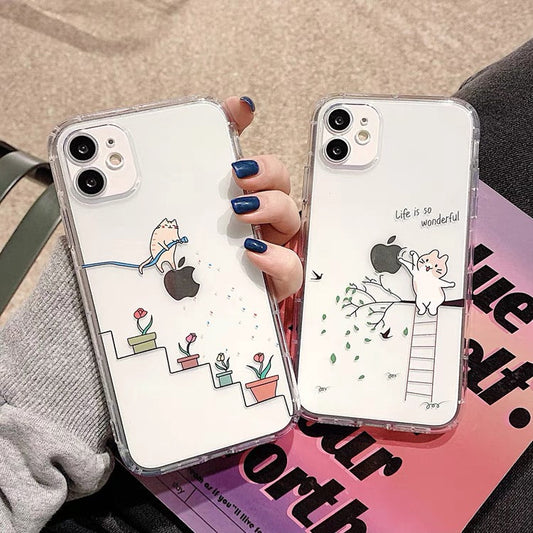 Cat Simple Lovely Style iPhone case Kawaii Lovely Cute Lolita iPhone 7 8 PLUS XS XR X 11 12 13 14 15 16 Pro Promax 12mini 13mini KawaiiGiftLand
