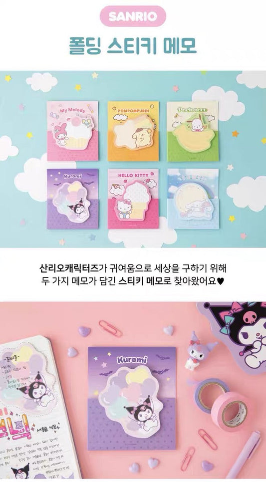 Sanrio Japan Mini Memo Pad | Hello Kitty My Melody Kuromi Cinnamoroll Pompompurin Pochacco - 40Sheets KawaiiGiftLand