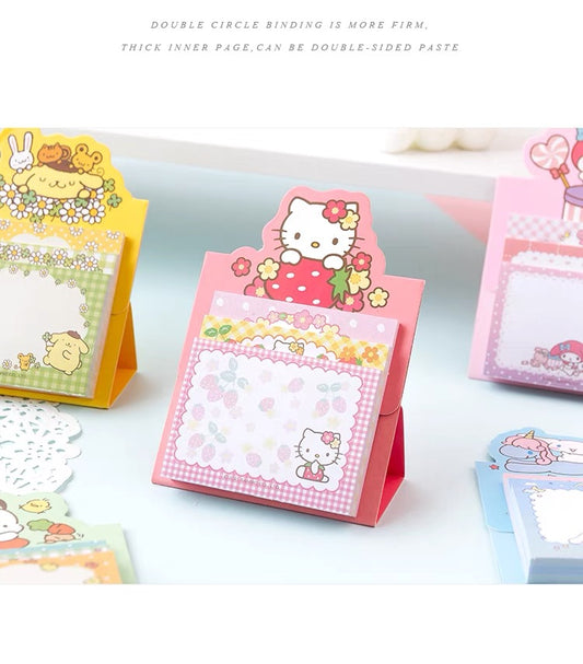 Sanrio Japan 3 Styles Mini Memo Pad | Hello Kitty My Melody Kuromi Cinnamoroll Pompompurin Pochacco - 90Sheets