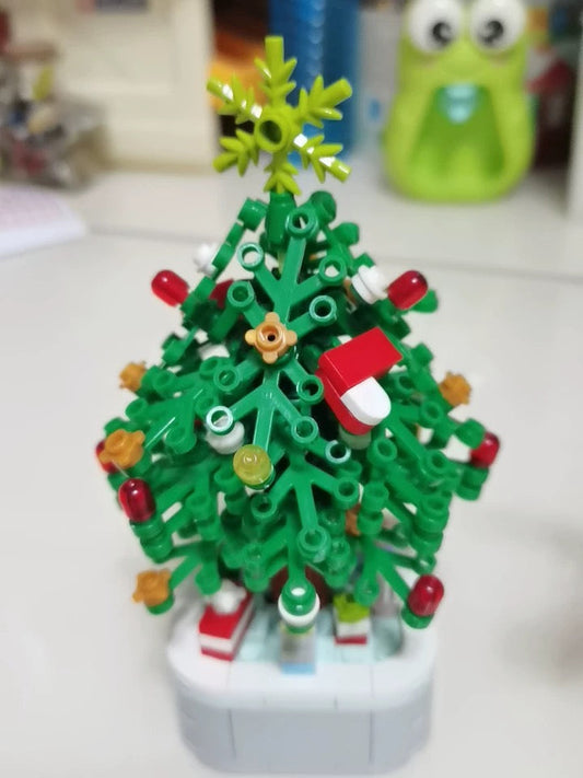 Mini Block Christmas Tree Chinese New Year | Green Pink Xmas Tree Tangerine - Building Block Christmas Gift DIY Handmade Gift KawaiiGiftLand