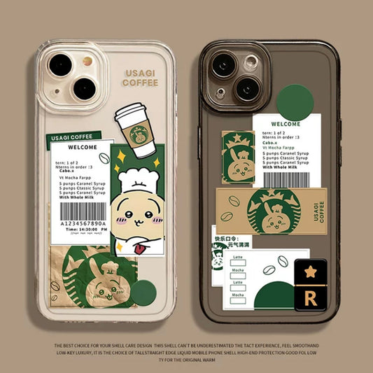 Japanese Cartoon ChiiKawa Coffee Shop | Usagi Chef - iPhone Case XS 11 12 13 14 15 16 Pro Promax mini KawaiiGiftLand